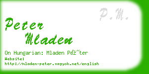 peter mladen business card